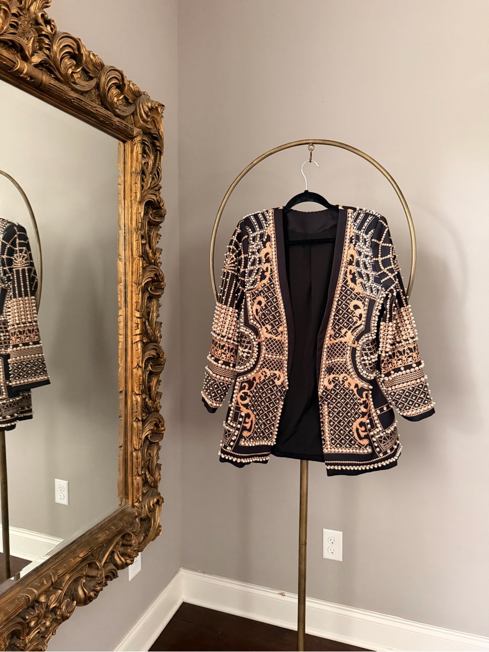 Embellished Black and Gold Beaded Jacket